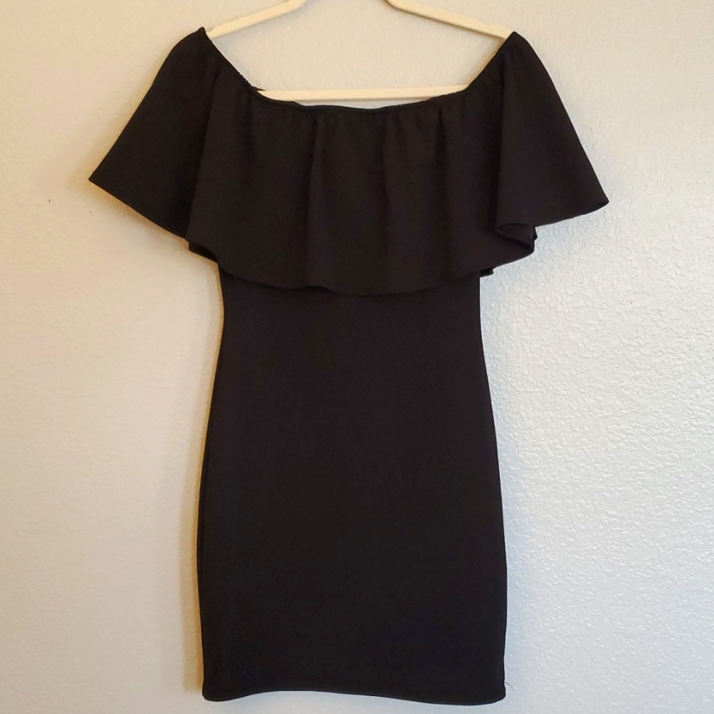 Brat Star off the shoulder mini dress